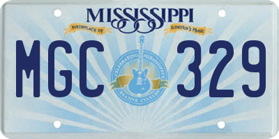 MS license plate MGC329