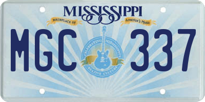 MS license plate MGC337