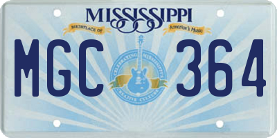 MS license plate MGC364