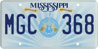 MS license plate MGC368