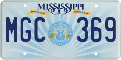 MS license plate MGC369