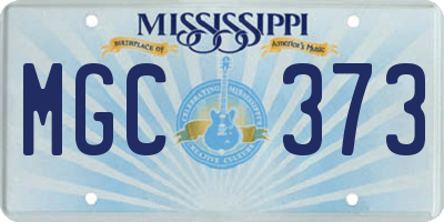 MS license plate MGC373