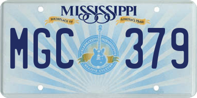 MS license plate MGC379