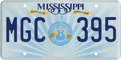 MS license plate MGC395