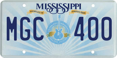 MS license plate MGC400
