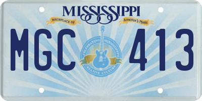 MS license plate MGC413