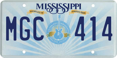 MS license plate MGC414