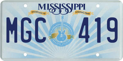 MS license plate MGC419