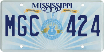 MS license plate MGC424