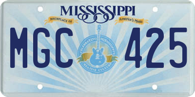 MS license plate MGC425