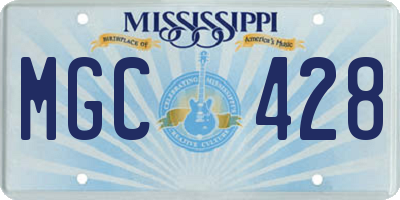 MS license plate MGC428