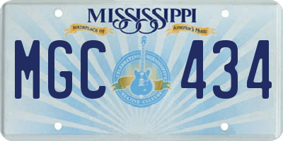 MS license plate MGC434