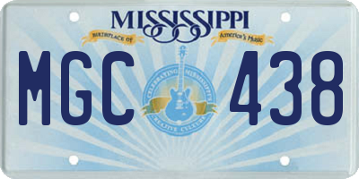 MS license plate MGC438