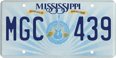 MS license plate MGC439