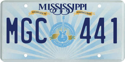 MS license plate MGC441