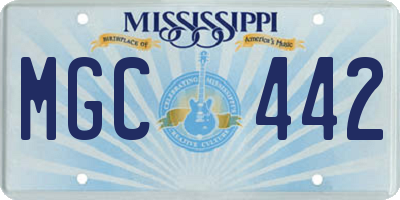 MS license plate MGC442