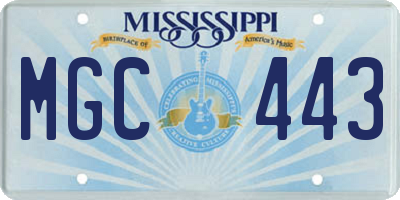 MS license plate MGC443