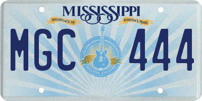 MS license plate MGC444