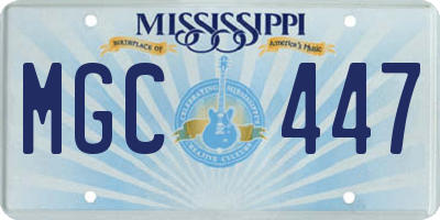 MS license plate MGC447