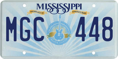 MS license plate MGC448
