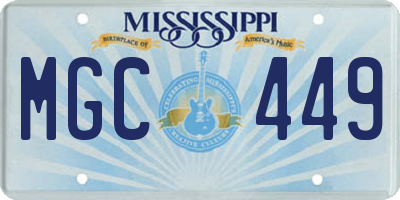 MS license plate MGC449