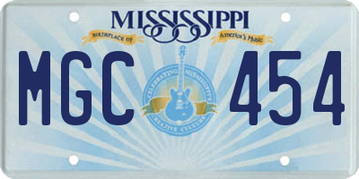 MS license plate MGC454