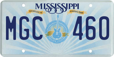 MS license plate MGC460