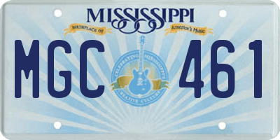 MS license plate MGC461