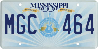 MS license plate MGC464