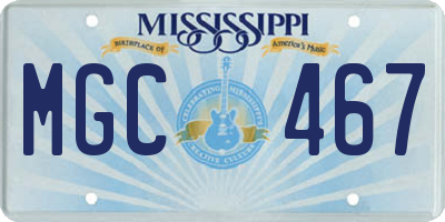 MS license plate MGC467