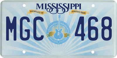 MS license plate MGC468