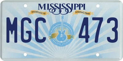 MS license plate MGC473