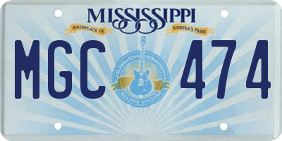 MS license plate MGC474