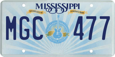 MS license plate MGC477