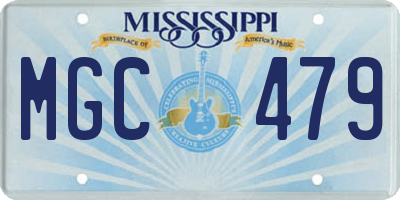 MS license plate MGC479
