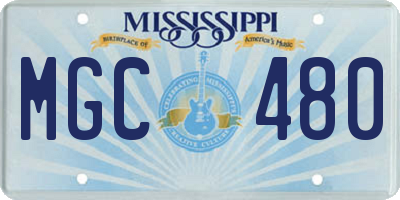 MS license plate MGC480
