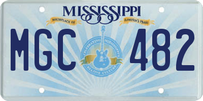MS license plate MGC482