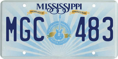 MS license plate MGC483