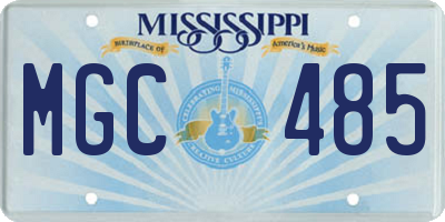 MS license plate MGC485