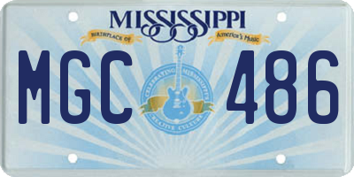 MS license plate MGC486