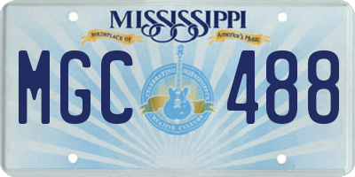 MS license plate MGC488