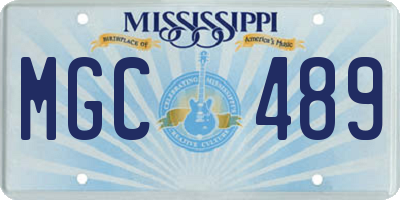 MS license plate MGC489