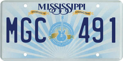 MS license plate MGC491