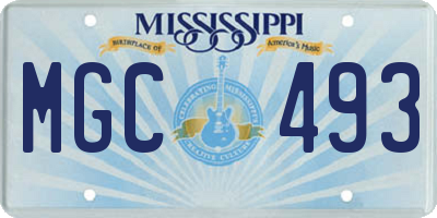MS license plate MGC493