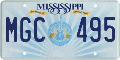 MS license plate MGC495
