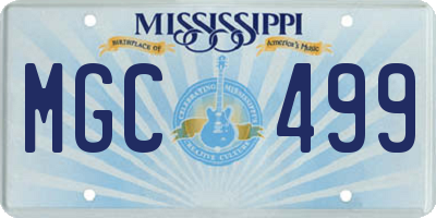 MS license plate MGC499