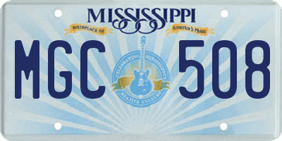 MS license plate MGC508