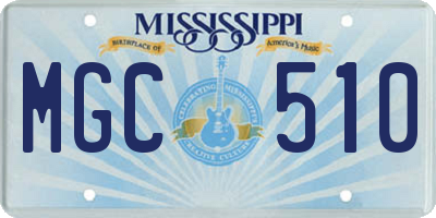 MS license plate MGC510