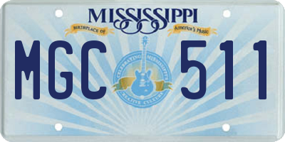 MS license plate MGC511