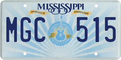 MS license plate MGC515